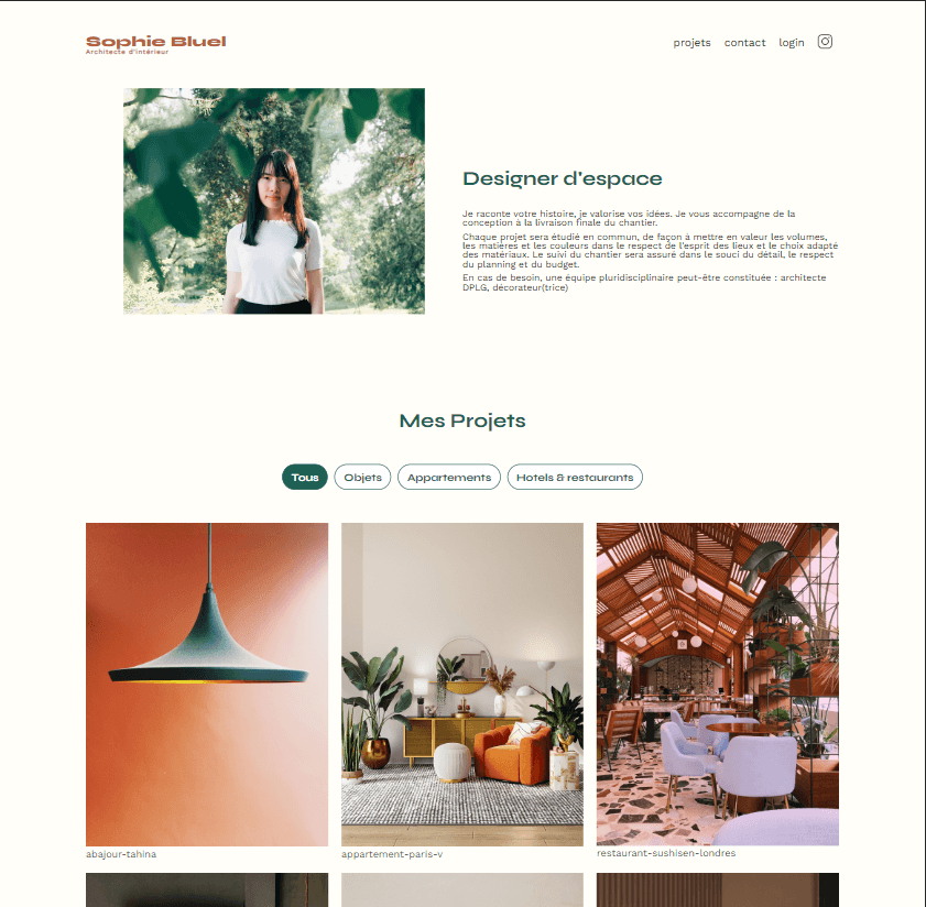 Affichage de tous les projets