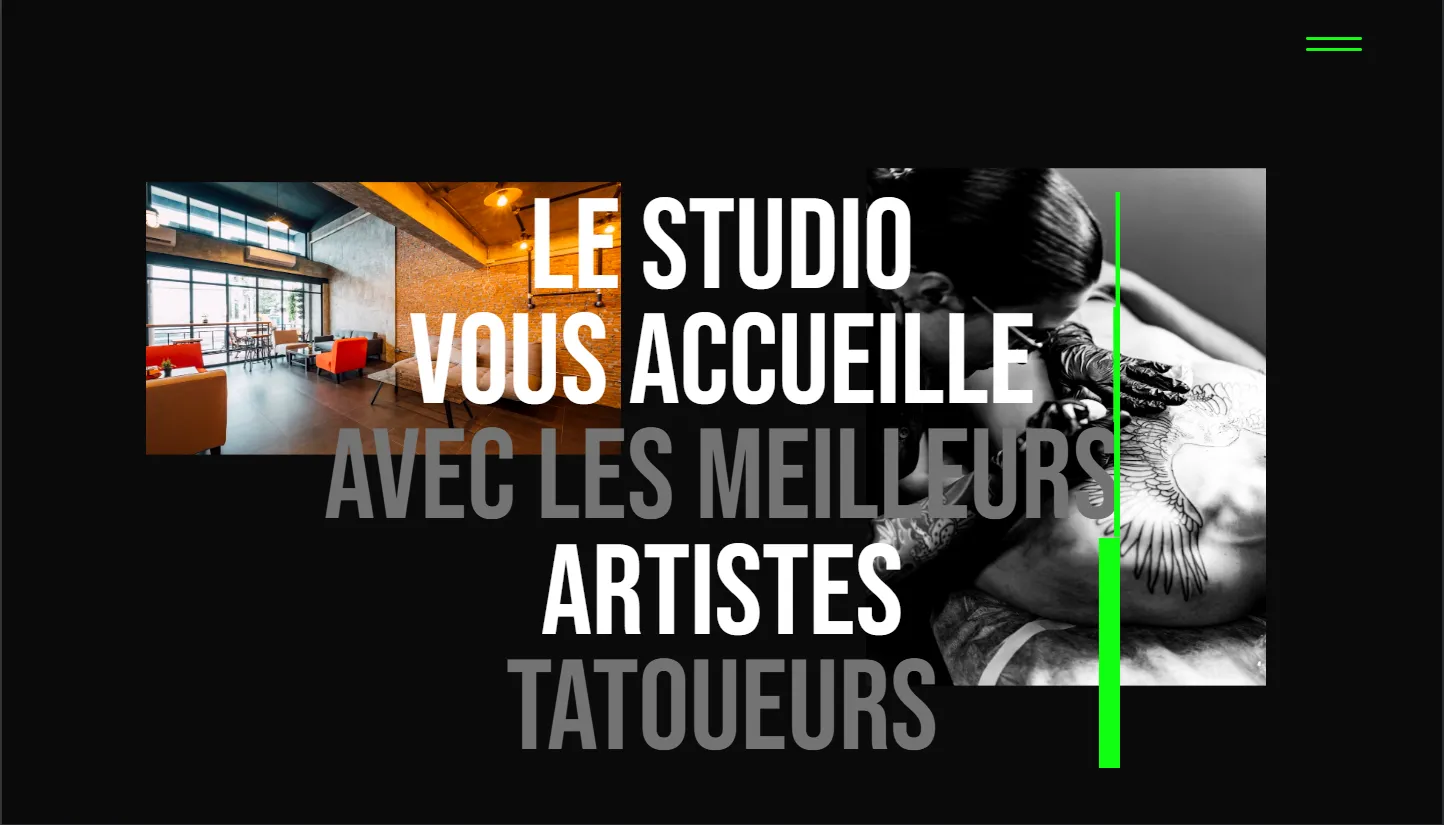 Page dédiée au studio.