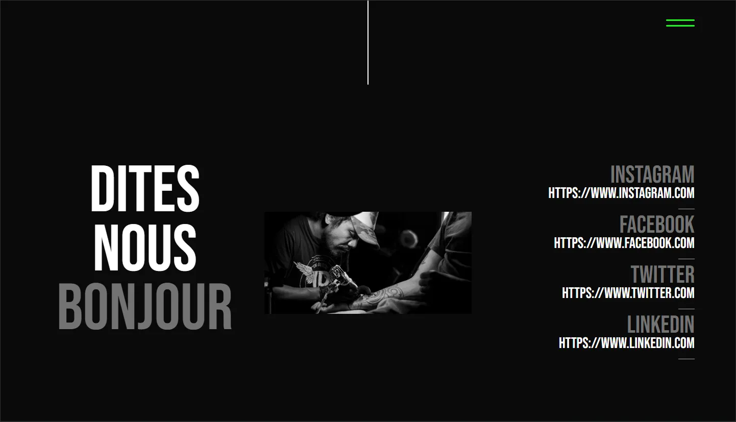 Page dédiée aux réseaux sociaux de l'équipe